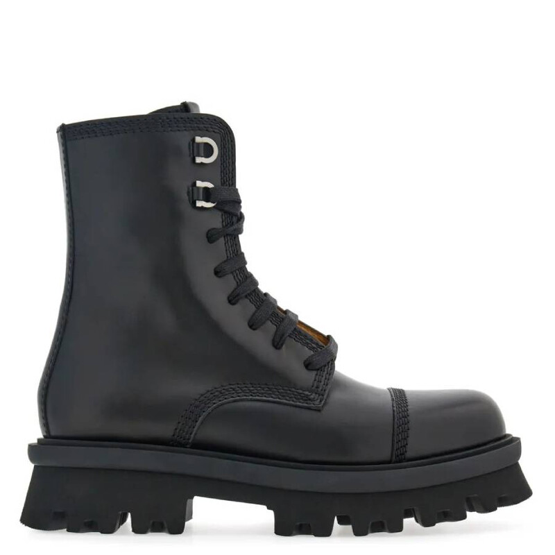 Ferragamo Faraway Chunky Combat Boots, Size 7 021494 763193