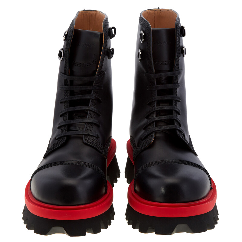 Ferragamo Faraway Chunky Combat Boots, Size 9 E 021494 763194