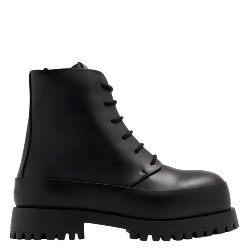 Ferragamo Fede Leather Combat Boots, Size 10 021984 766278 - Shoes