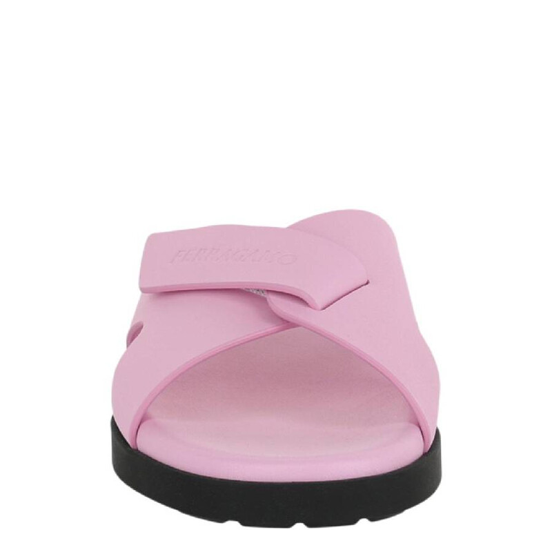 Ferragamo Fidal Leather Slides, Size 5 01F887 763798 - Shoes