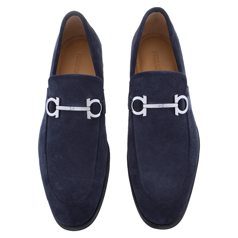 Ferragamo Finley Gancini Ornament Mocassins, Size 9 E 021666