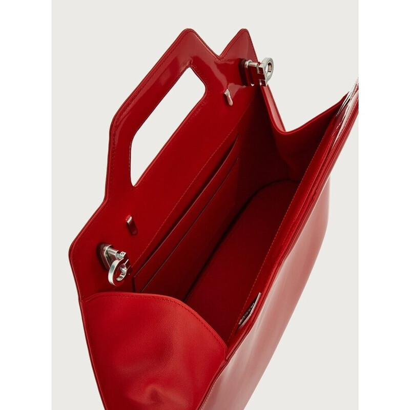 Ferragamo Flamed Red Wanda Top Handle 213961 761288 - Handbags