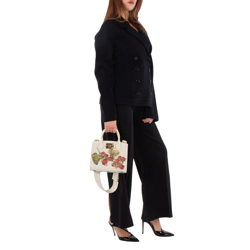 Ferragamo Floral Print Studio Top Handle Box Bag 211496 769955
