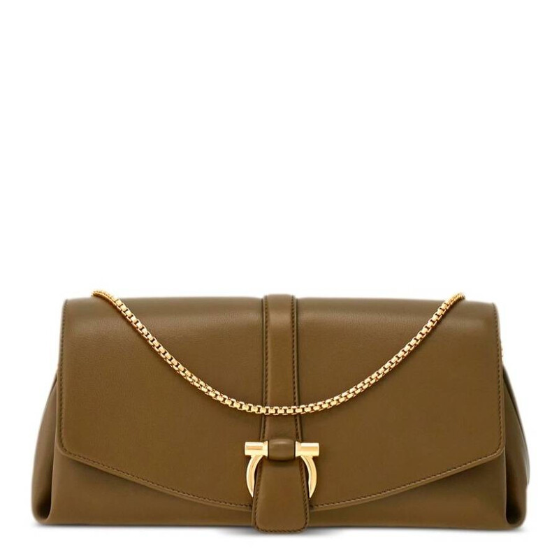 Salvatore Ferragamo ゴールドパーティーバッグ Diana clutch - Women | Ferragamo