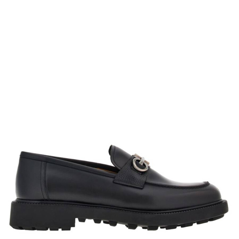 Ferragamo Galles Gancini Ornament Leather Moccasin, Size 8 EE