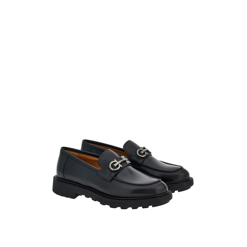 Ferragamo Galles Gancini Ornament Leather Moccasin, Size 8 EE
