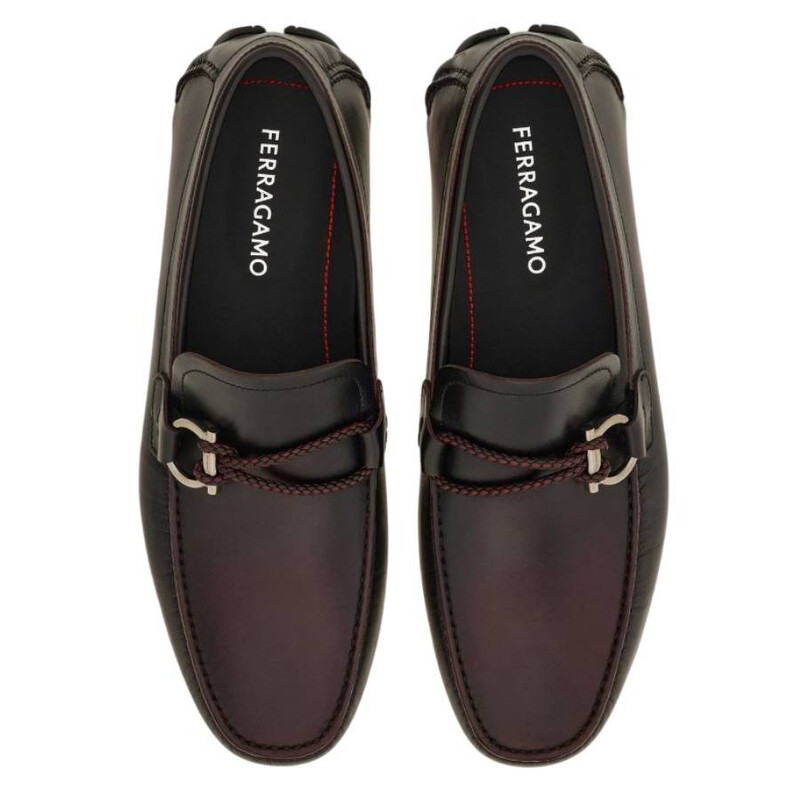 Ferragamo Gancini Ornament Leather Loafers, Size 6 EEE  display picture 3