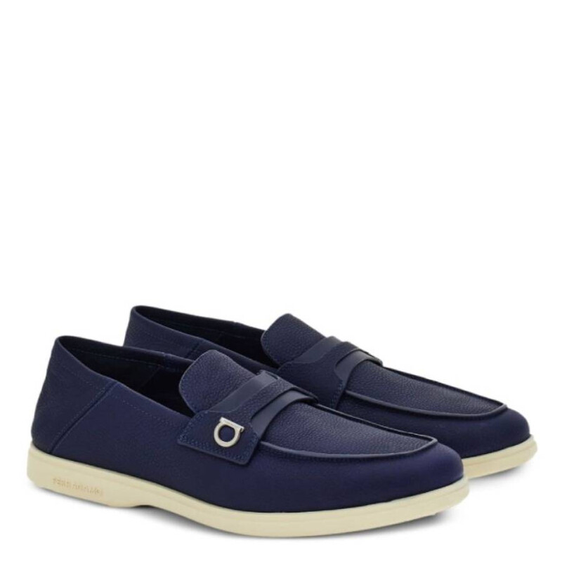 Ferragamo Men's Blue Loafers, US Size 7 021599768456 - Shoes