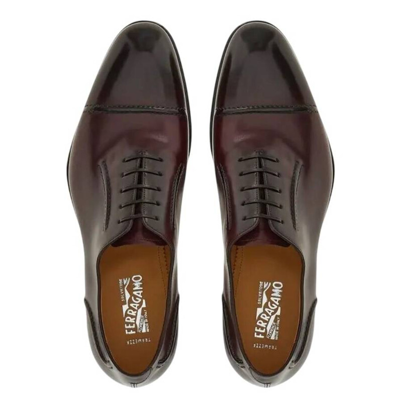 Ferragamo Giave Leather Oxford Shoes, Size 10.5 EE 021030  display picture 3