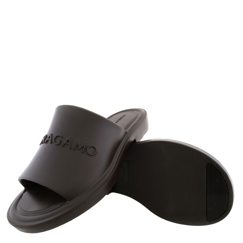 Ferragamo Giuneva Logo Embossed Slides, Size 9 021678 768803  display picture 1