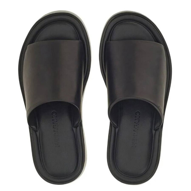 Ferragamo Giuone Sandals Black Mens Ferragamo Mens Giuone Slide Sandals – Bluefly main image 2