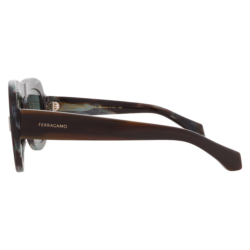 Ferragamo Green Oval Ladies Sunglasses SF2029SE 221 57