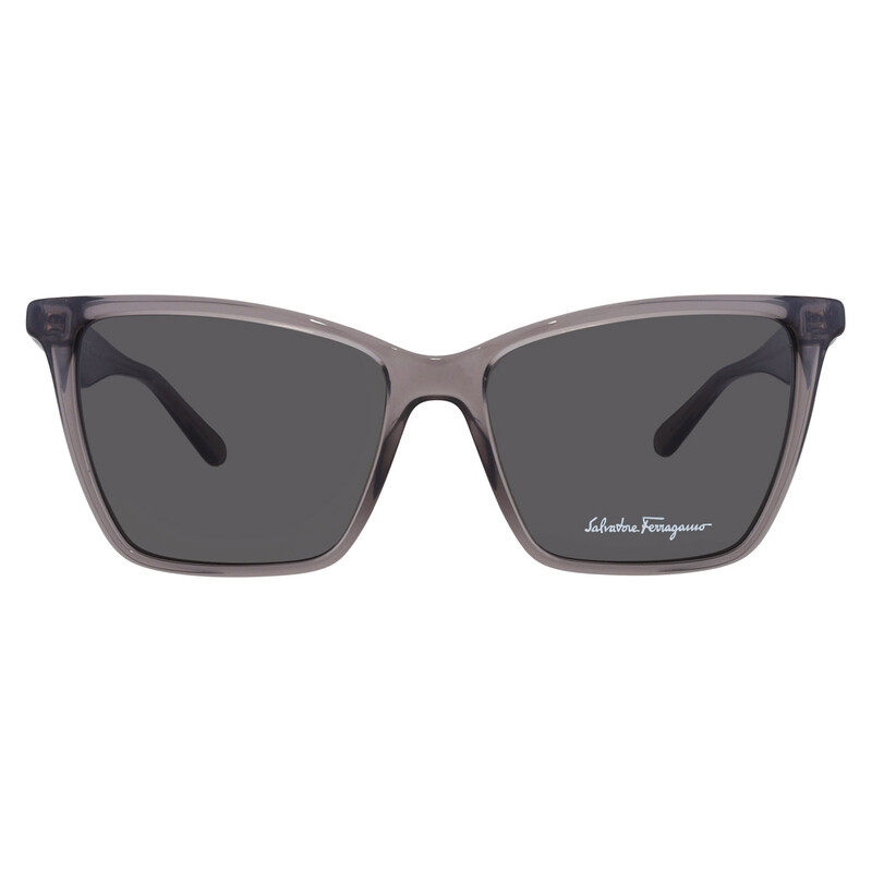 Ferragamo Grey Butterfly Ladies Sunglasses SF3017 057 54