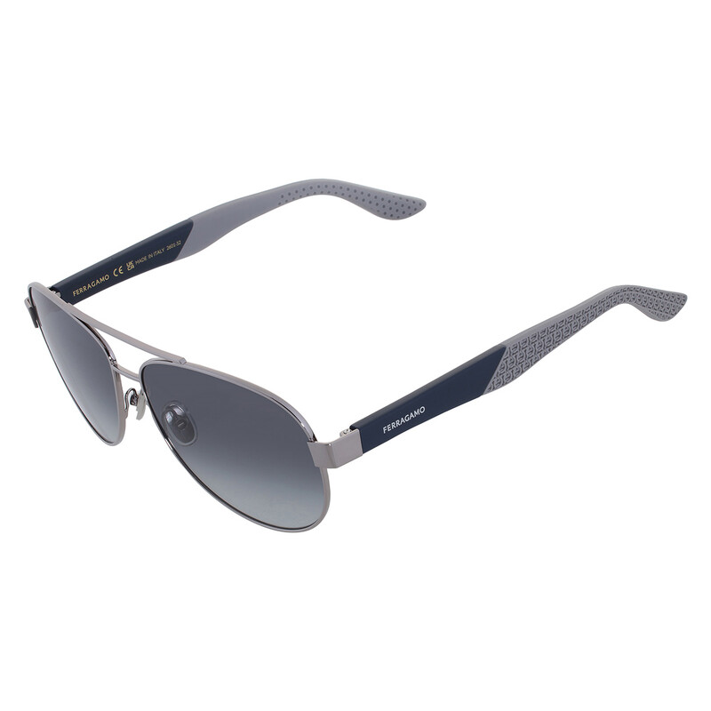 Ferragamo Grey Gradient Pilot Men's Sunglasses SF275SN 021 62