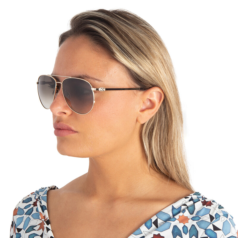 Ferragamo Grey Gradient Pilot Sunglasses SF157S 717 60