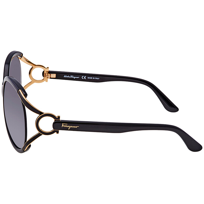 Ferragamo Grey Gradient Round Ladies Sunglasses SF600S 001 
