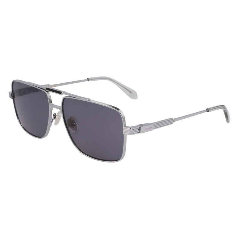 Ferragamo Grey Navigator Titanium Men's Sunglasses SF318SP 021 60