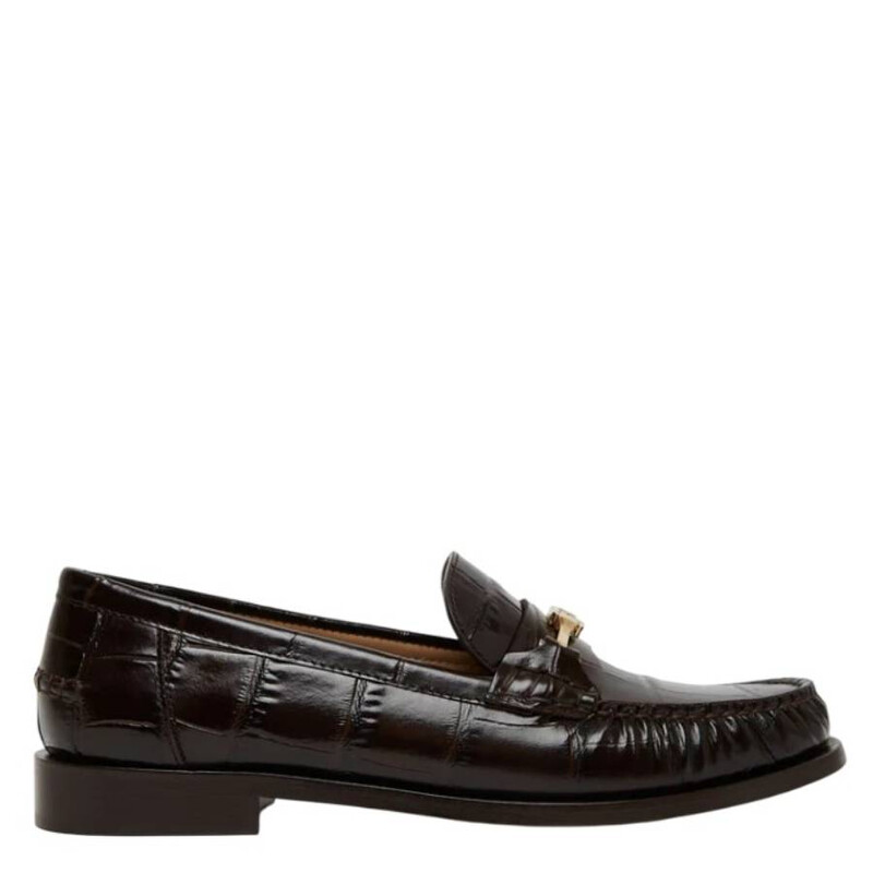 Ferragamo Harry Crocodile-Embossed Loafers, Size 7.5 01J742  display picture 2