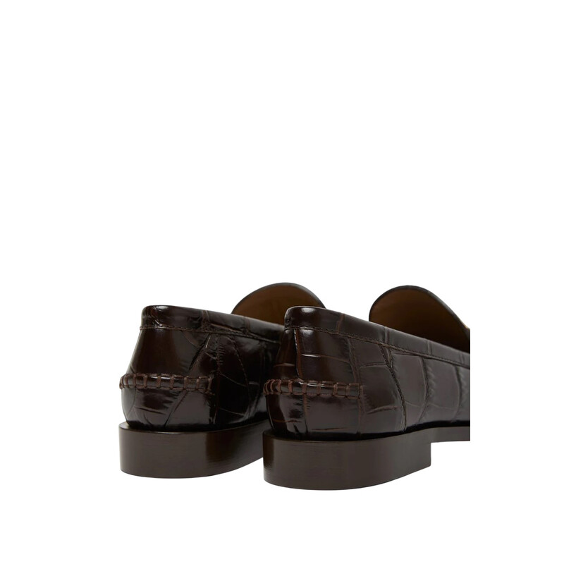 Ferragamo Harry Crocodile-Embossed Loafers, Size 5.5 01J742 781065