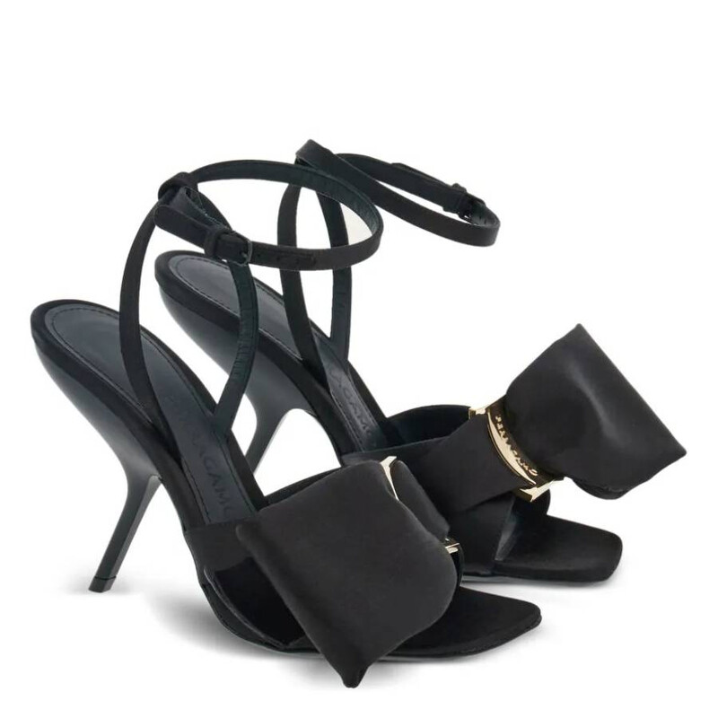 ⭐️ 春セール　Ferragamo ミュール リボン付き Ferragamo Helena 105 Satin Bow Sandals, Size 6 C 01F808 763040