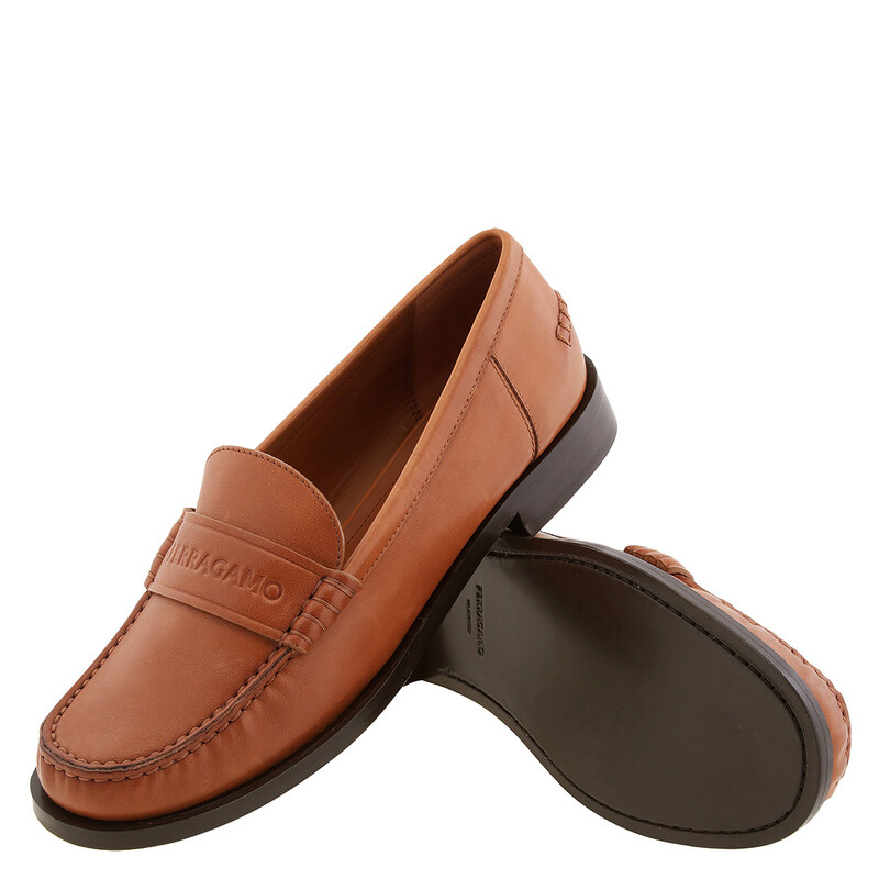 Ferragamo Irina Leather Moccasins, Size 8.5 C 01F866 765682