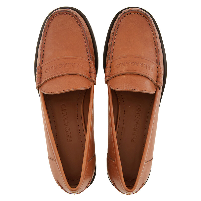 Ferragamo Irina Leather Moccasins, Size 8.5 C 01F866 765682