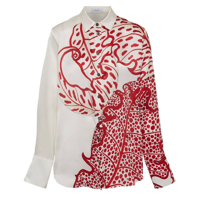Ferragamo Jungle Print Silk Shirt, Brand Size 40 ( US Size 6