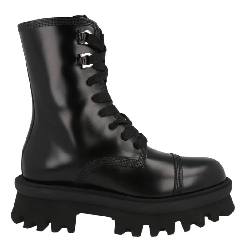 Ferragamo Kira Leather Combat Boots, Size 8 01F701 763843 - Shoes