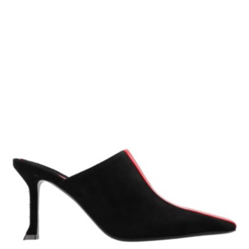Ferragamo Ladies Black Graphic Insert Sophye Mules, Size 8 B