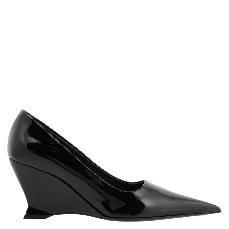 【美品】Ferragamo 黒　パンプス 6.5 D Ferragamo Ladies Black Viola Wedge-Heeled Pumps, Size 6.5 D 01G525