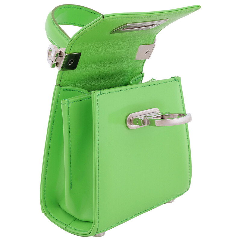 FERRAGAMO ミントグリーン スマホショルダーバッグ Ferragamo Ladies Green Micro Iconic Top Handle Bag 213972 763067