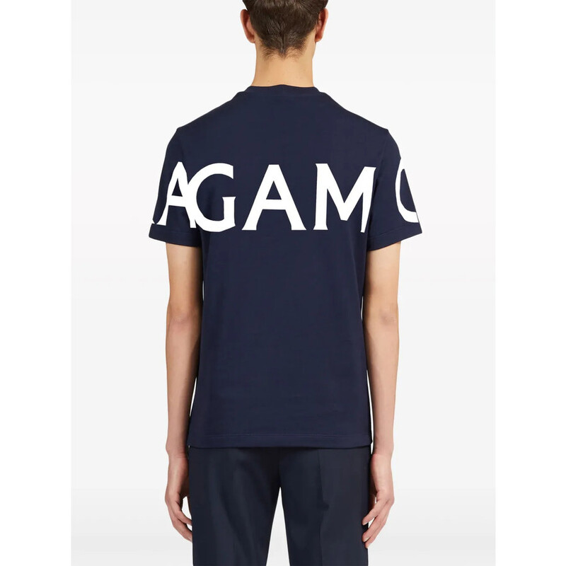 Ferragamo Logo-Print Cotton T-Shirt 122303771855 - Clothing