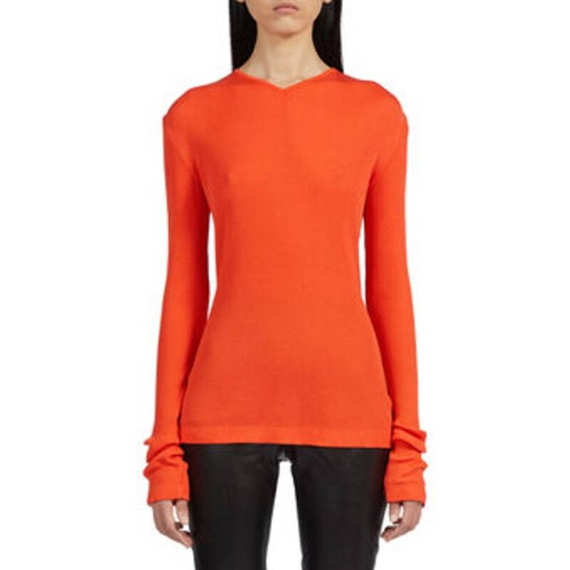 Ferragamo Long-Sleeved Knit Top, Size X-Small 112599 770409