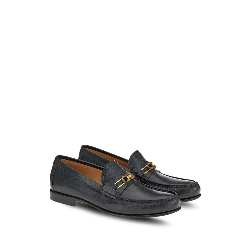slim fit dress slacks Globe footwear men's black patent leather dress shoes gold buckle – DESIGN  MENSWEAR main image 0