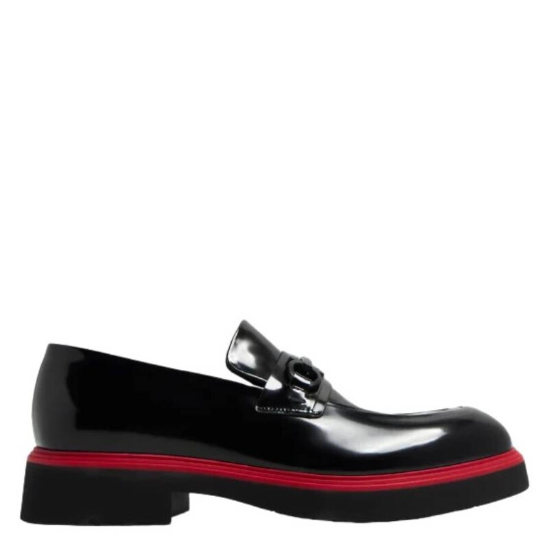 Ferragamo Men's Black Loafers, Size 10 021965 766244 - Shoes