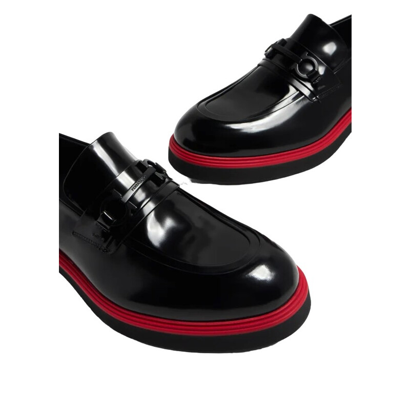 Ferragamo Men's Black Loafers, Size 10 021965 766244 - Shoes