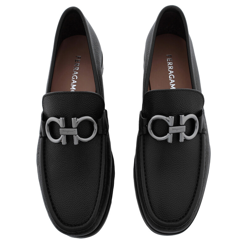 Ferragamo Men's Gancini Grained Leather Loafers, Size 6 D 023600