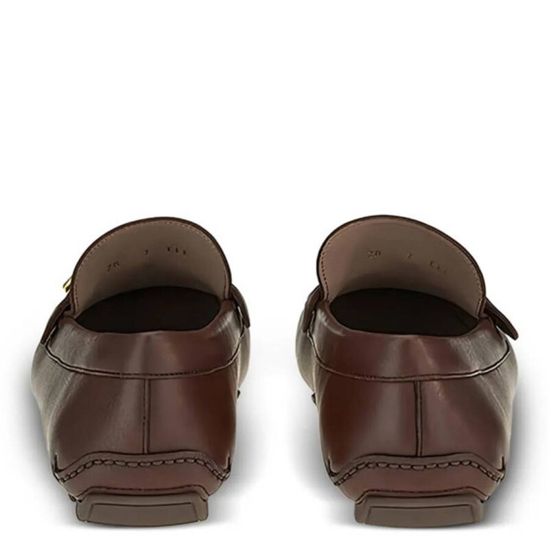 Ferragamo ダークブラウン レザーシューズ Ferragamo Men's Brown Loafers, US Size 5.5 020376746363 - Shoes