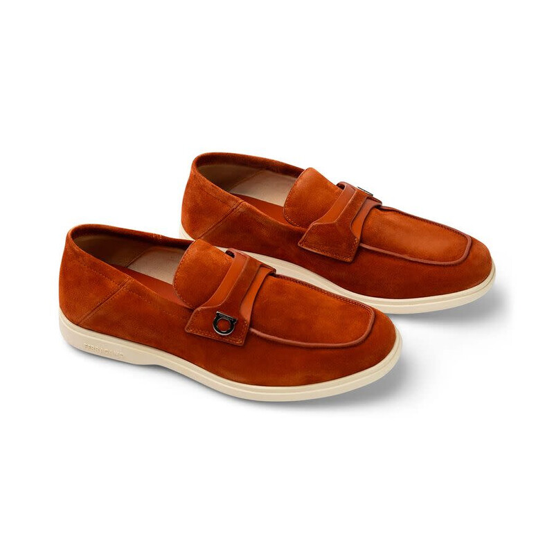 Ferragamo Gancini Ornament Deconstructed Loafers, Size 6