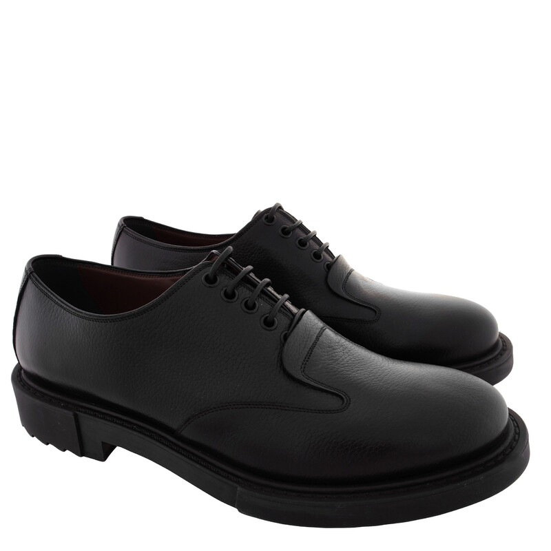 Ferragamo Lux Monsieur Derby Shoes Black Mens Ferragamo Monsieur Leather Derby Shoes, Size 10 EE 020789  main image 2