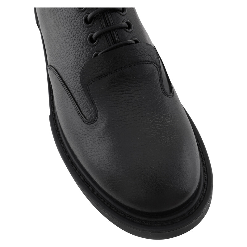 Ferragamo Lux Monsieur Derby Shoes Black Mens Ferragamo Monsieur Leather Derby Shoes, Size 10 EE 020789  main image 4