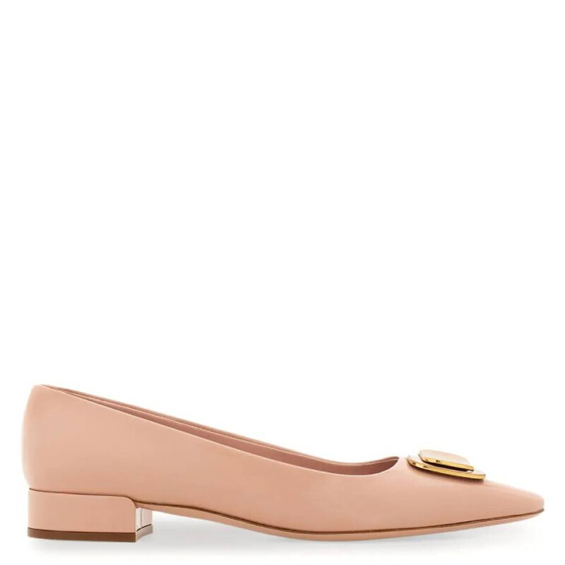 Ferragamo New Vara Plate Patent Leather Pumps, Size 6 C 01I792