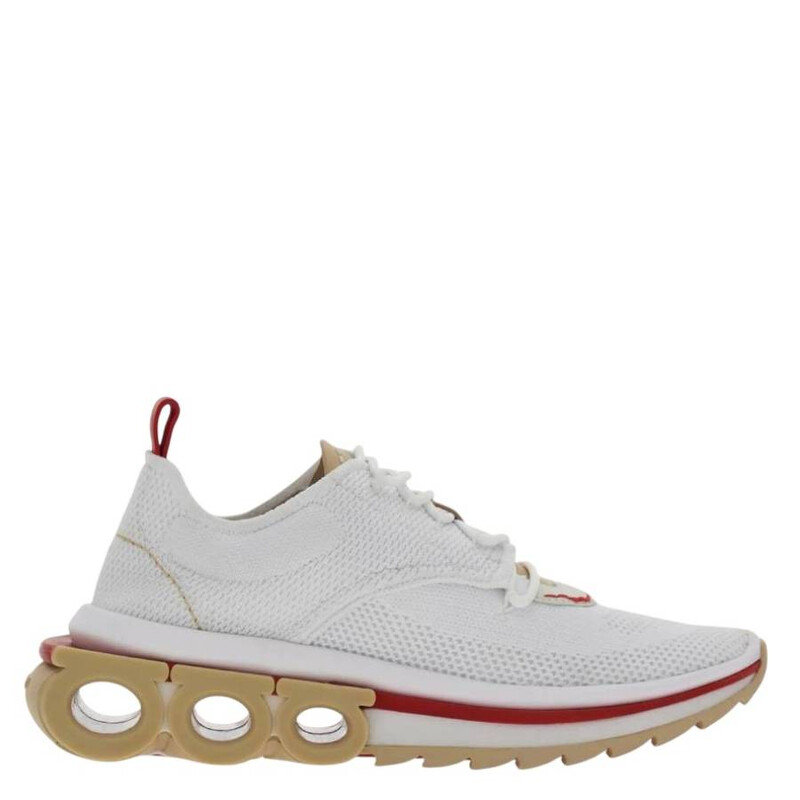 Ferragamo Nima Knit Gancini Low-Top Sneakers, Size 8 021221 760916