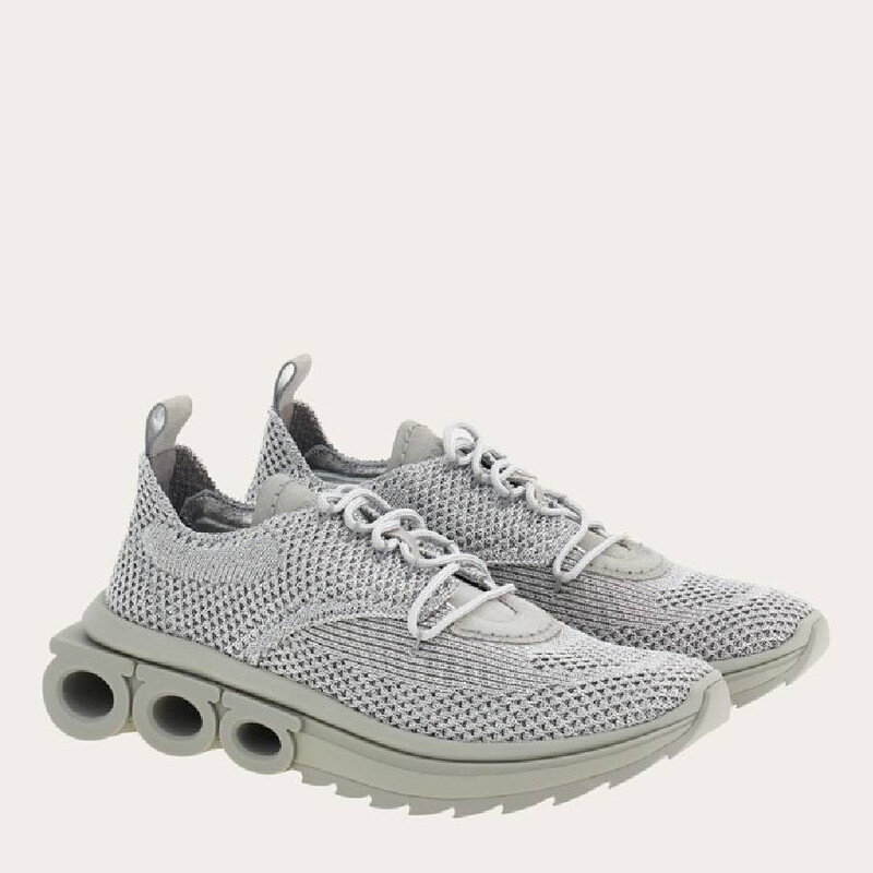 Ferragamo Nima Knit Low-Top Sneakers, Size 10 022143 766454