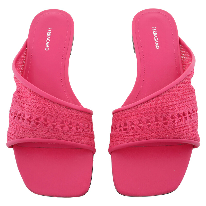 Ferragamo Nyna Mesh Slide Sandals, Size 7 C 01H993 772891