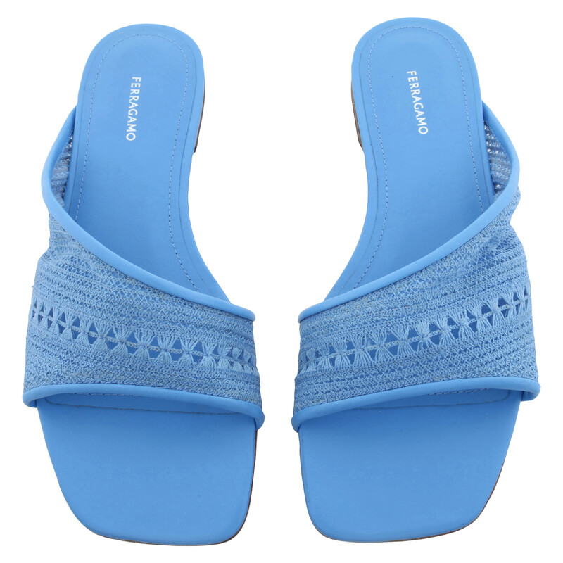 Ferragamo Nyna Mesh Slide Sandals, Size 7 C 01H993 772892