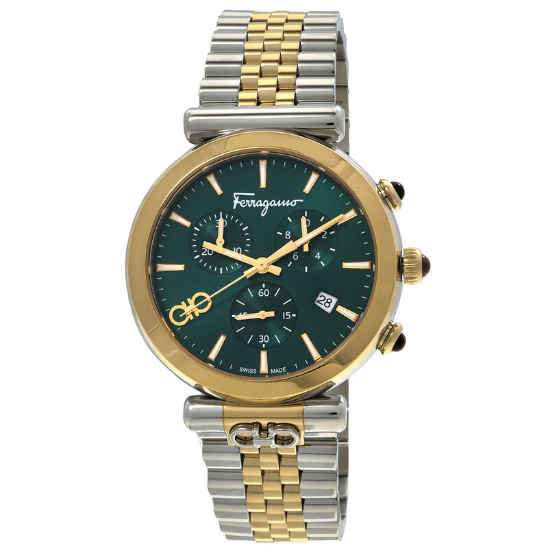 Ferragamo Ora Quartz Green Dial Watch SFYB02424 7630615167886