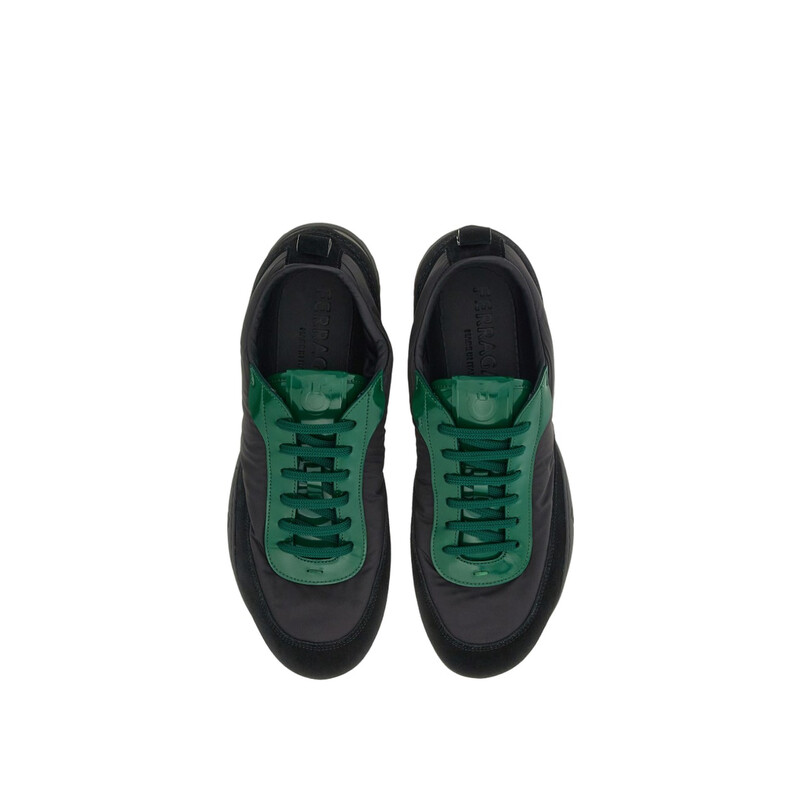 Ferragamo Patent Leather Trim Sneaker, Size 13 026533 773267