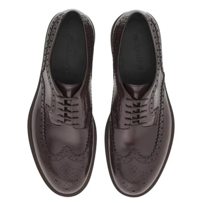 Ferragamo Perforated Detailing Derby Shoes, Size 6.5 021954 766246