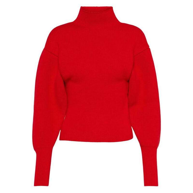 Ferragamo Puffed Sleeve Wool Cashmere Sweater, Size Medium 111997